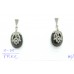 925 sterling silver dangle earring marcasite balck onyx stone 1.3 inch